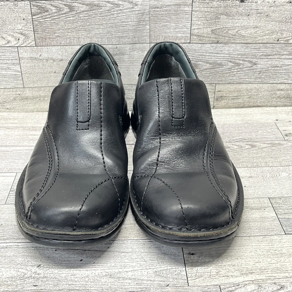 Clarks Escalade Step Black Leather Slip On Loafer Shoes Men Size‎ 8M